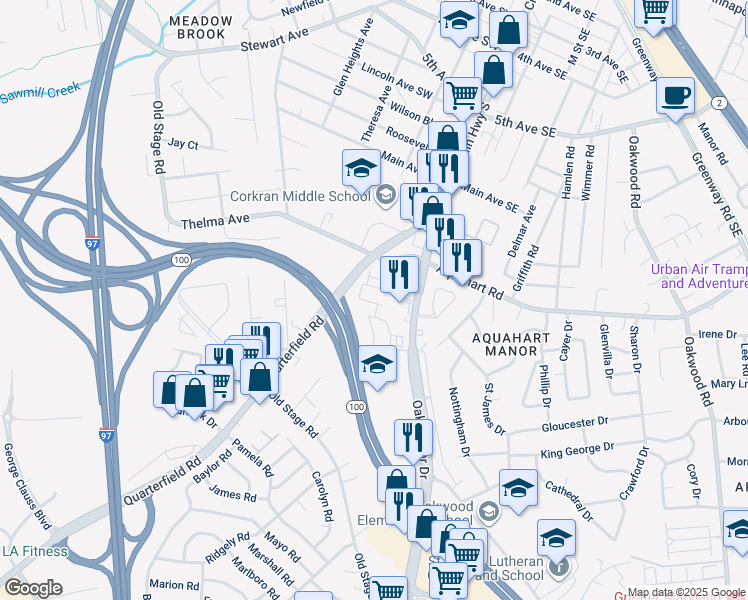 map of restaurants, bars, coffee shops, grocery stores, and more near 267 Truck Farm Drive in Glen Burnie