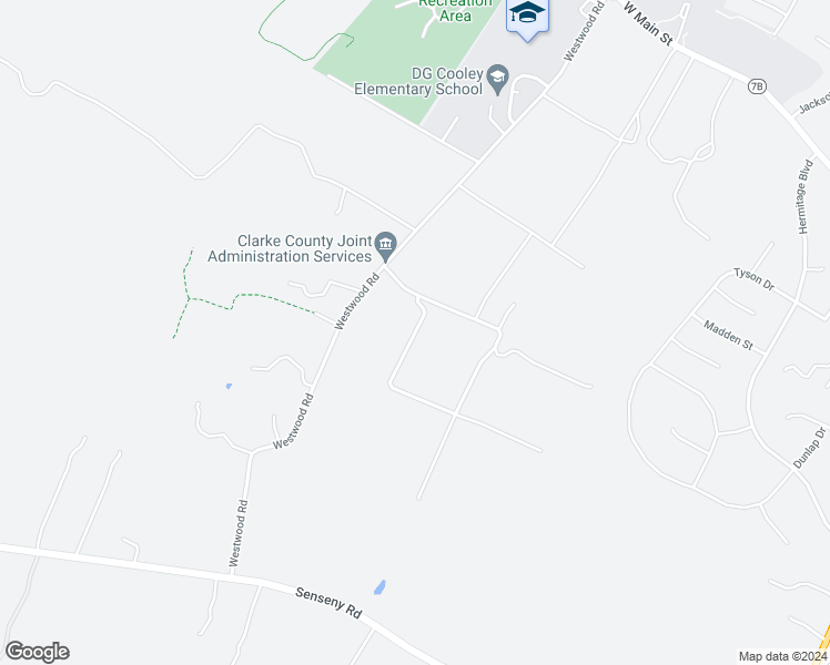 map of restaurants, bars, coffee shops, grocery stores, and more near Bungalow Private Lane in Clarke County