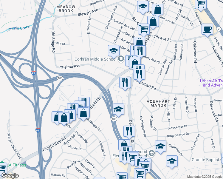 map of restaurants, bars, coffee shops, grocery stores, and more near 248 Truck Farm Drive in Glen Burnie