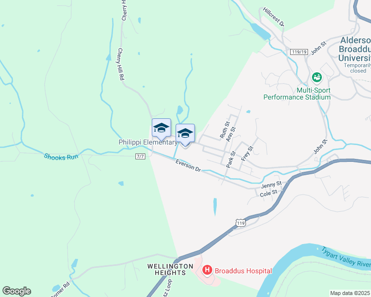 map of restaurants, bars, coffee shops, grocery stores, and more near 547 Cherry Hill Road in Philippi
