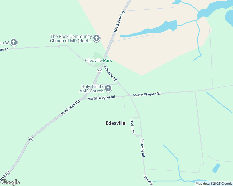 map of restaurants, bars, coffee shops, grocery stores, and more near 22091 Johnson Avenue in Rock Hall