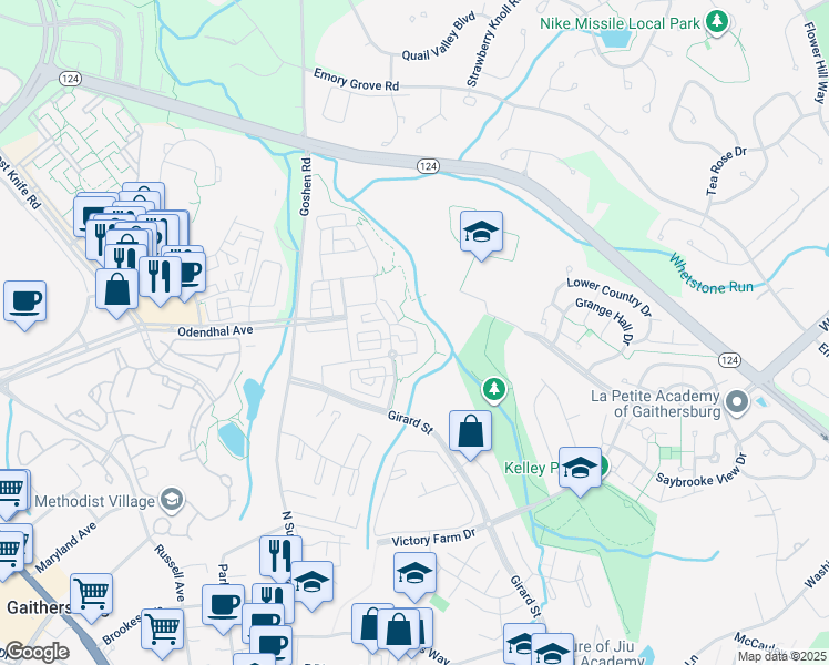 map of restaurants, bars, coffee shops, grocery stores, and more near 765 Raven Avenue in Gaithersburg