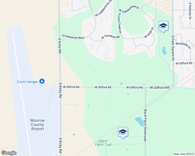 map of restaurants, bars, coffee shops, grocery stores, and more near 5344 West Gifford Road in Bloomington