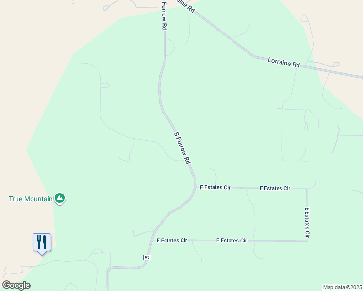 map of restaurants, bars, coffee shops, grocery stores, and more near 13934 South Furrow Road in Larkspur