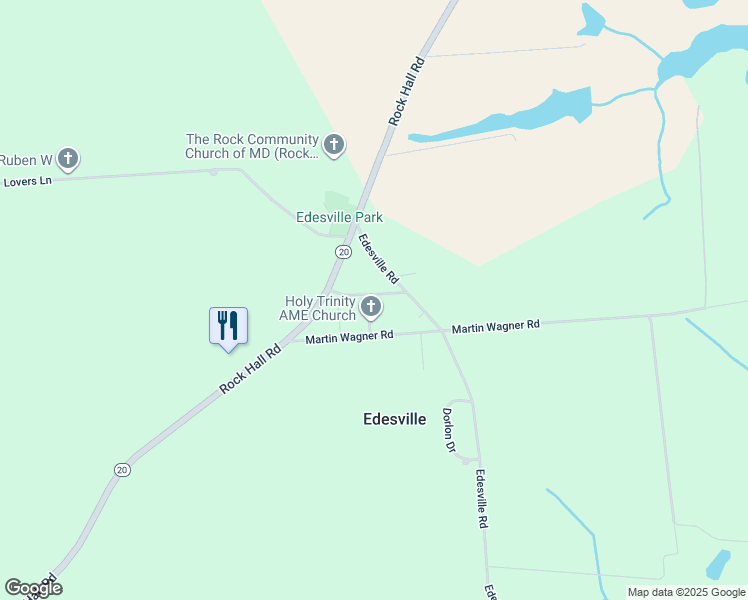 map of restaurants, bars, coffee shops, grocery stores, and more near 22091 Johnson Avenue in Rock Hall