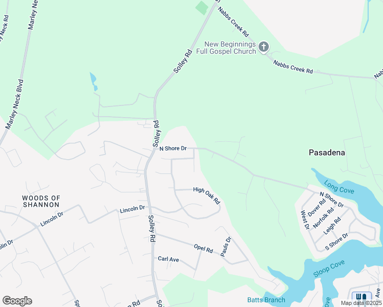 map of restaurants, bars, coffee shops, grocery stores, and more near 734 North Channel Drive in Glen Burnie