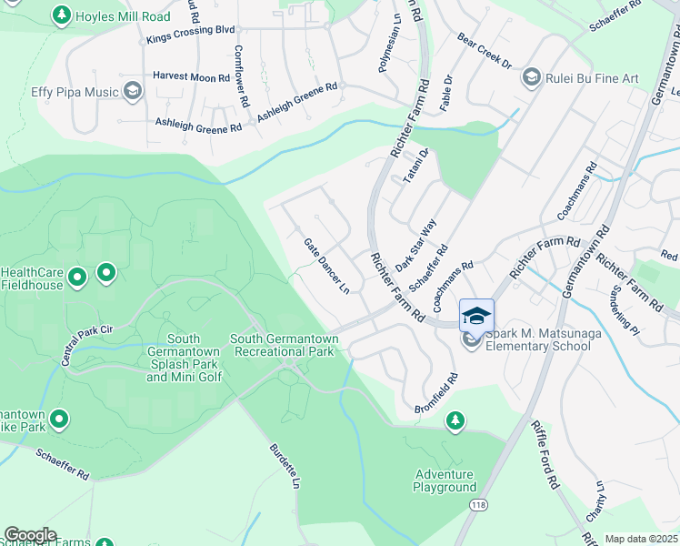 map of restaurants, bars, coffee shops, grocery stores, and more near 14207 Gate Dancer Lane in Boyds