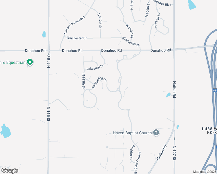 map of restaurants, bars, coffee shops, grocery stores, and more near 11108 Whispering Lane in Kansas City