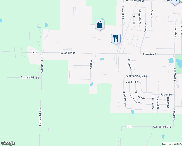 map of restaurants, bars, coffee shops, grocery stores, and more near 2150 Jubel Drive in Mexico