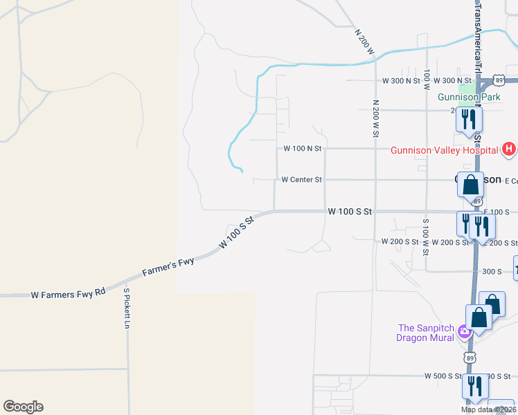 map of restaurants, bars, coffee shops, grocery stores, and more near in Gunnison