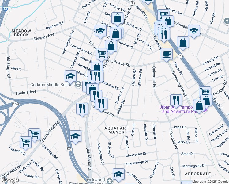 map of restaurants, bars, coffee shops, grocery stores, and more near 748 Heather Stone Loop in Glen Burnie