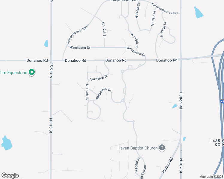 map of restaurants, bars, coffee shops, grocery stores, and more near 11126 Whispering Lane in Kansas City
