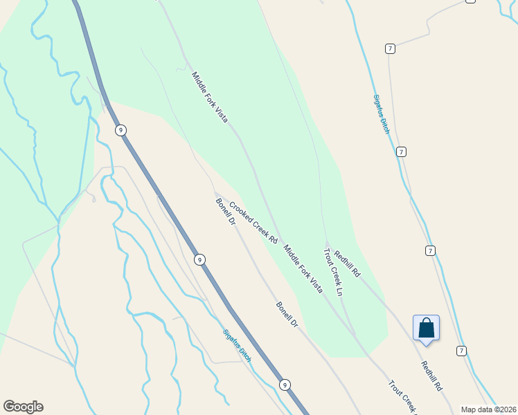 map of restaurants, bars, coffee shops, grocery stores, and more near 1348 Middle Fork Vista in Fairplay
