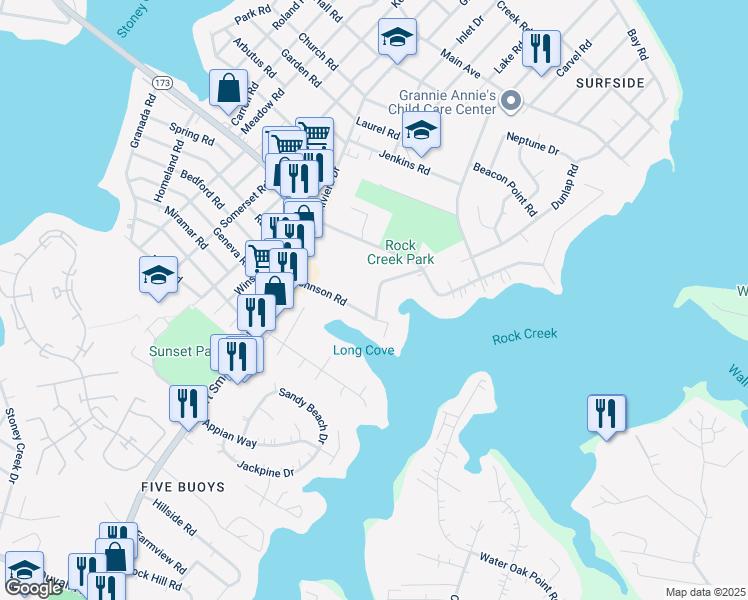 map of restaurants, bars, coffee shops, grocery stores, and more near 35 Johnson Road in Pasadena