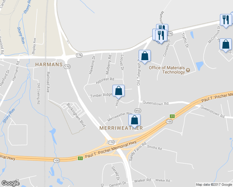 map of restaurants, bars, coffee shops, grocery stores, and more near 901 Timber Ridge Drive in Hanover