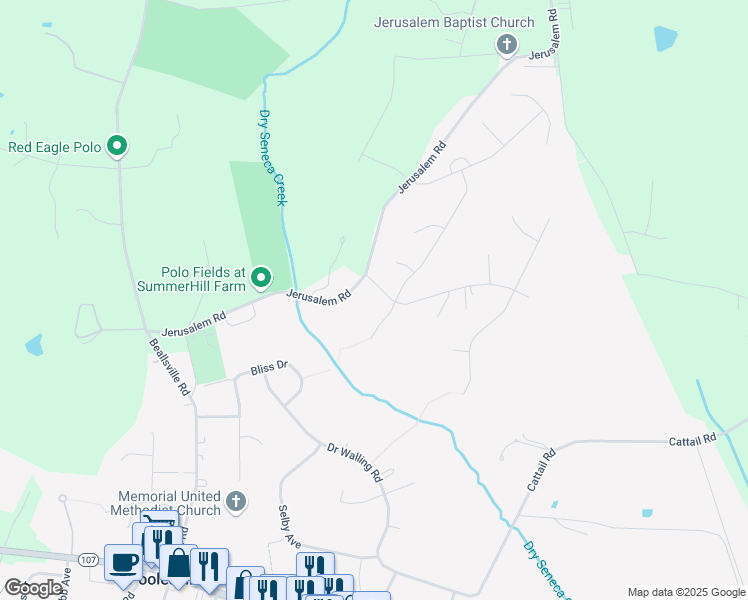 map of restaurants, bars, coffee shops, grocery stores, and more near 19412 Cissel Manor Drive in Poolesville