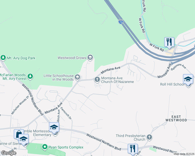 map of restaurants, bars, coffee shops, grocery stores, and more near 2517 Montana Avenue in Cincinnati