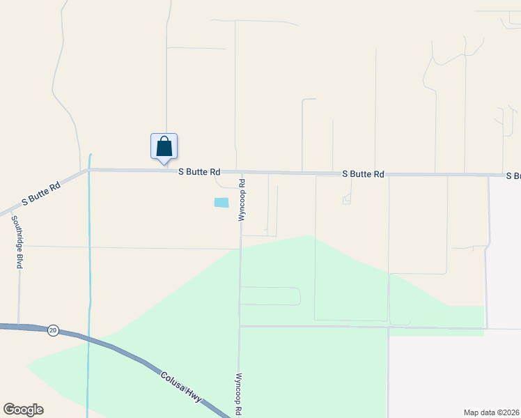 map of restaurants, bars, coffee shops, grocery stores, and more near 8970 South Butte Road in Sutter
