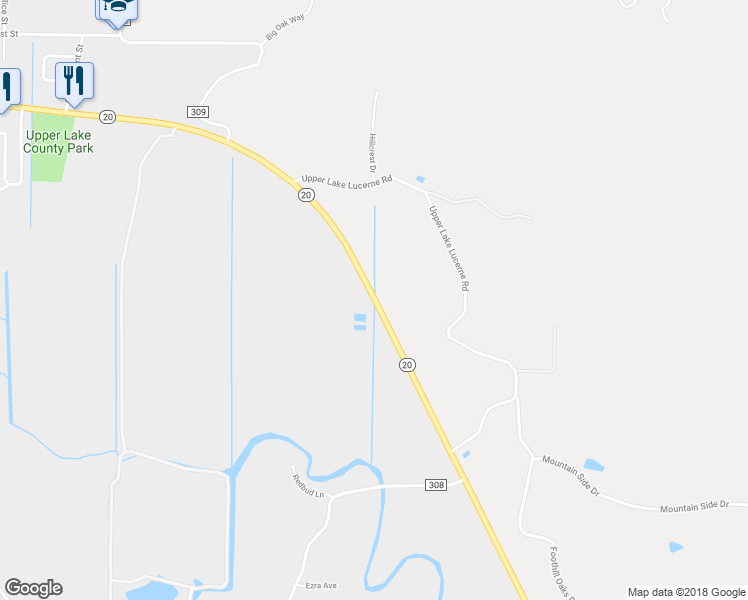 map of restaurants, bars, coffee shops, grocery stores, and more near 865 East Highway 20 in Upper Lake