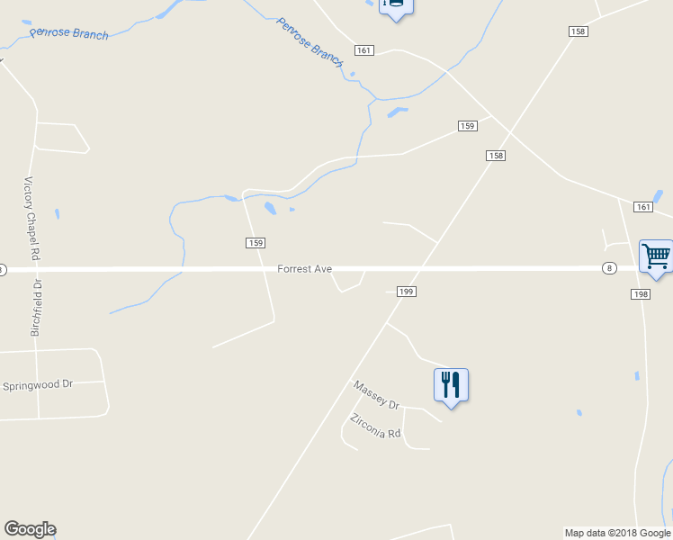 map of restaurants, bars, coffee shops, grocery stores, and more near 4143 Forrest Avenue in Dover