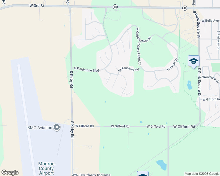 map of restaurants, bars, coffee shops, grocery stores, and more near 747 South Bosell Court in Bloomington