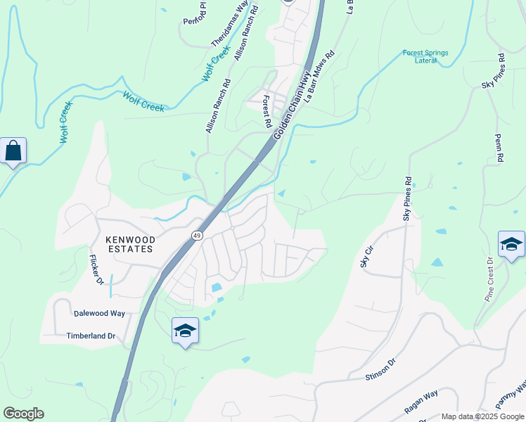 map of restaurants, bars, coffee shops, grocery stores, and more near 10205 Stone Arch Drive in Grass Valley