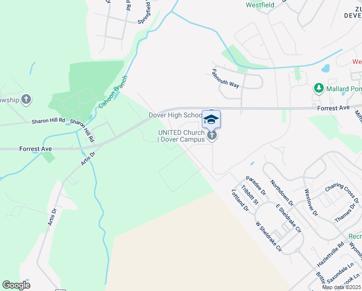 map of restaurants, bars, coffee shops, grocery stores, and more near 201 Bliss Bayou in Dover