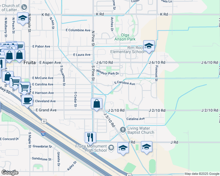 map of restaurants, bars, coffee shops, grocery stores, and more near 213 Sargent Circle in Fruita