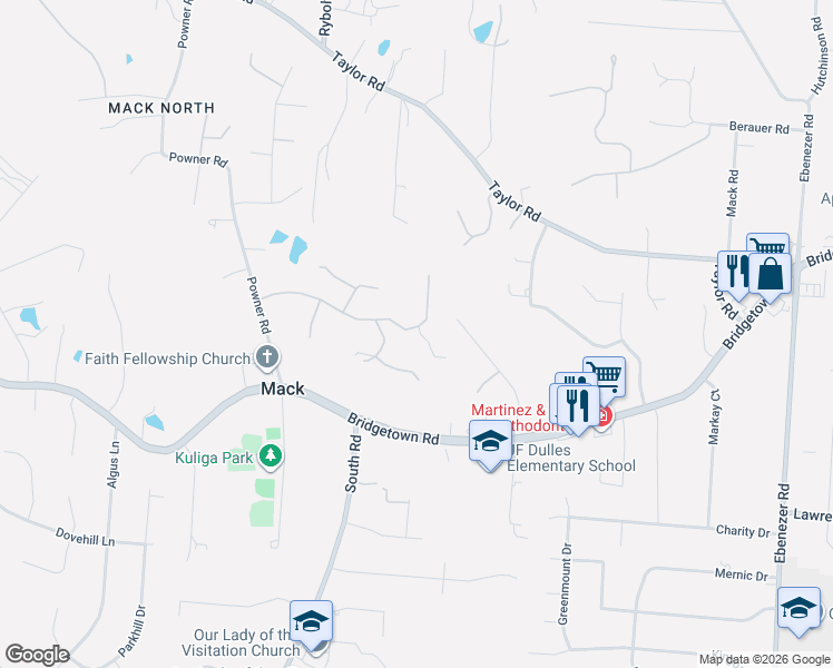 map of restaurants, bars, coffee shops, grocery stores, and more near 6587 Powner Farm Drive in Cincinnati