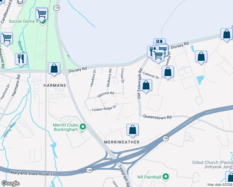 map of restaurants, bars, coffee shops, grocery stores, and more near 903 Hillcrest Road in Hanover