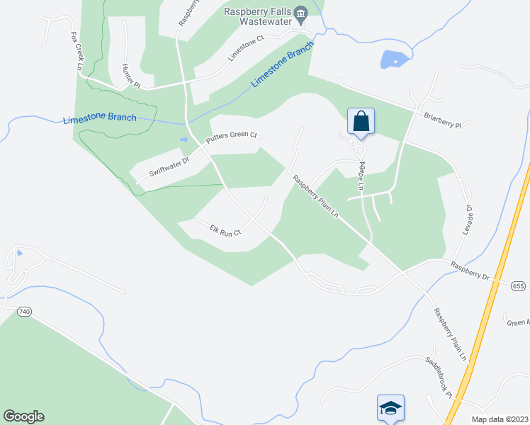 map of restaurants, bars, coffee shops, grocery stores, and more near 16600 Ferriers Court in Leesburg