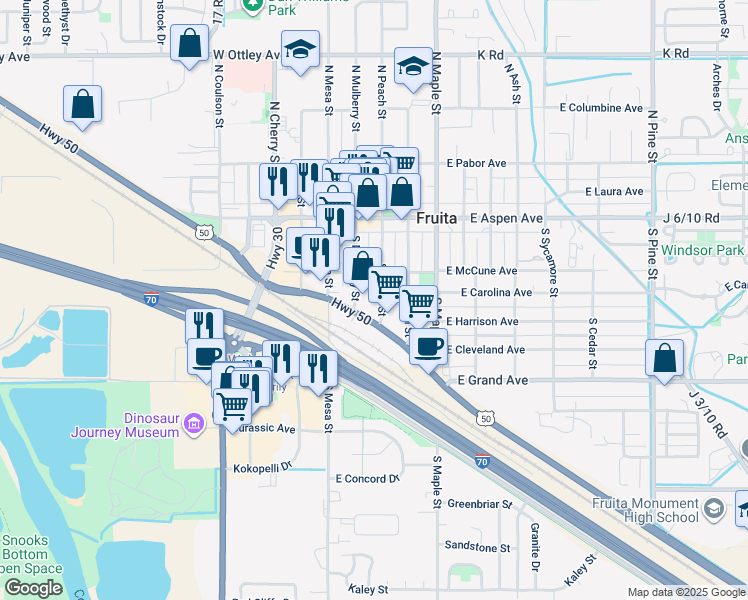 map of restaurants, bars, coffee shops, grocery stores, and more near in 