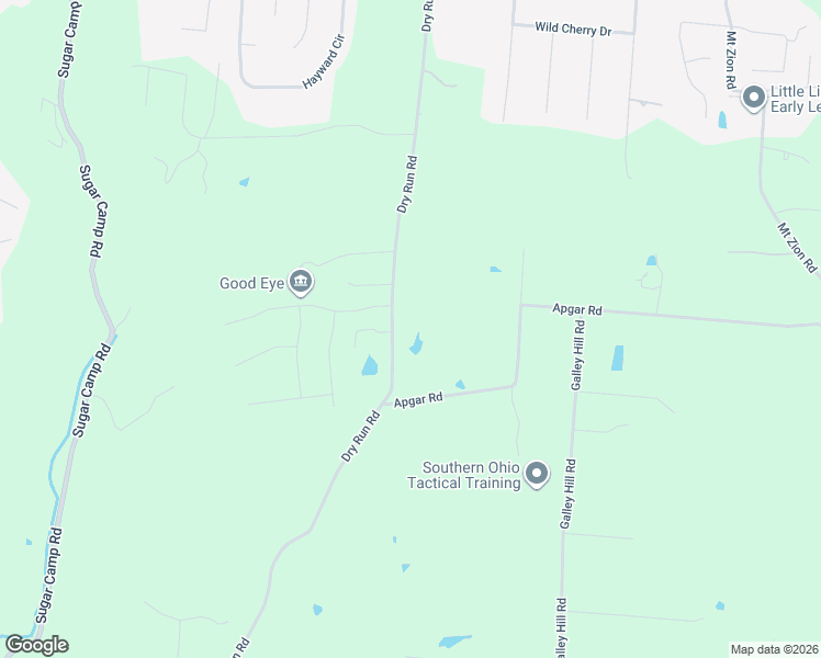 map of restaurants, bars, coffee shops, grocery stores, and more near 5396 Dry Run Road in Milford