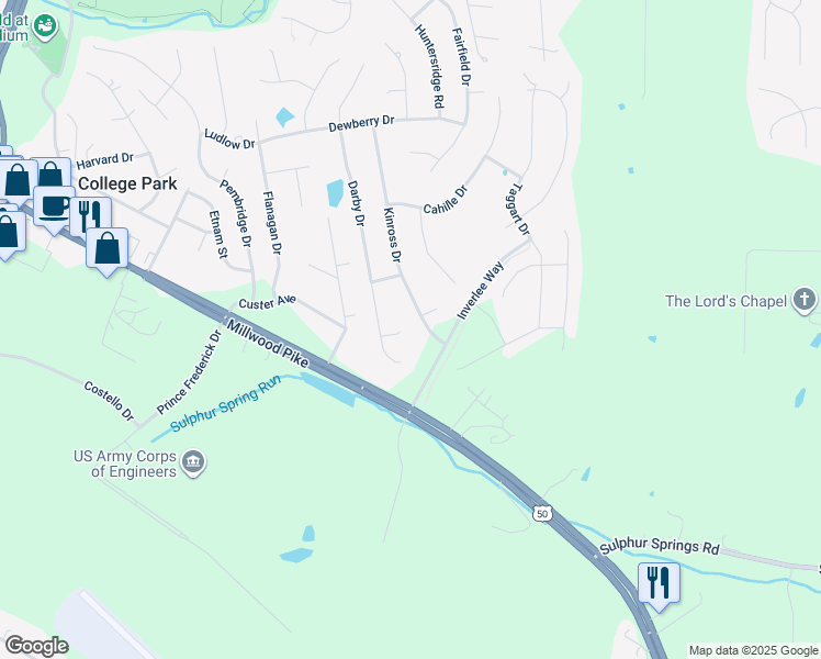 map of restaurants, bars, coffee shops, grocery stores, and more near 106 Winslow Court in Winchester