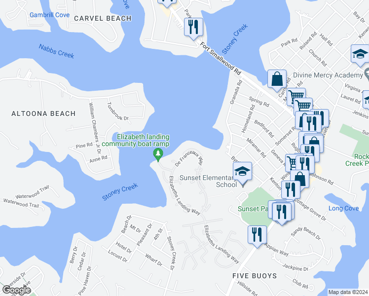 map of restaurants, bars, coffee shops, grocery stores, and more near 853 De Franceaux Harbor in Pasadena