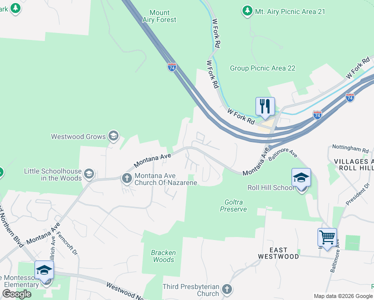 map of restaurants, bars, coffee shops, grocery stores, and more near 2400 Montana Avenue in Cincinnati