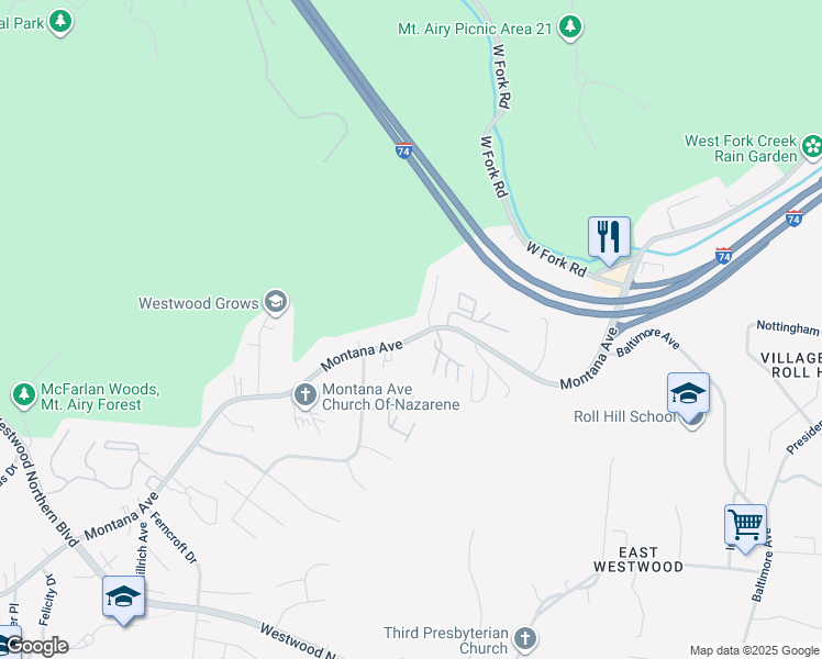 map of restaurants, bars, coffee shops, grocery stores, and more near 2430 Montana Avenue in Cincinnati