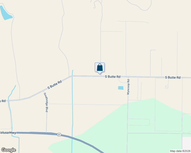 map of restaurants, bars, coffee shops, grocery stores, and more near 9203-9475 South Butte Road in Sutter