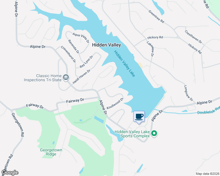 map of restaurants, bars, coffee shops, grocery stores, and more near 1228 Montclair Court in Lawrenceburg