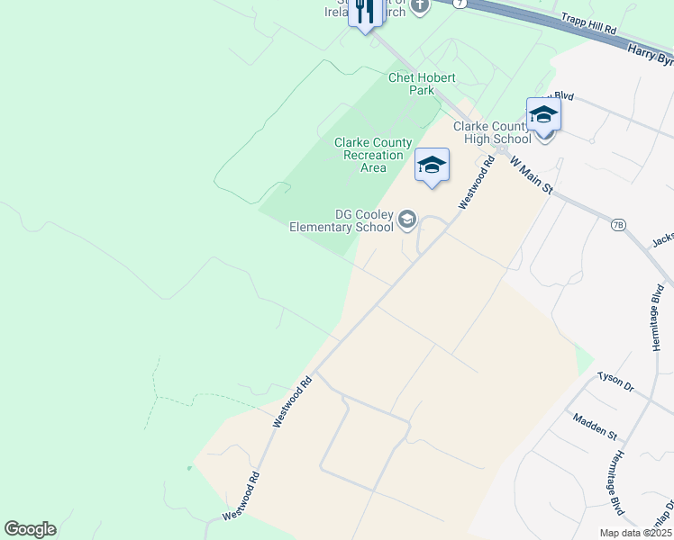 map of restaurants, bars, coffee shops, grocery stores, and more near 129 Ramsburg Lane in Berryville