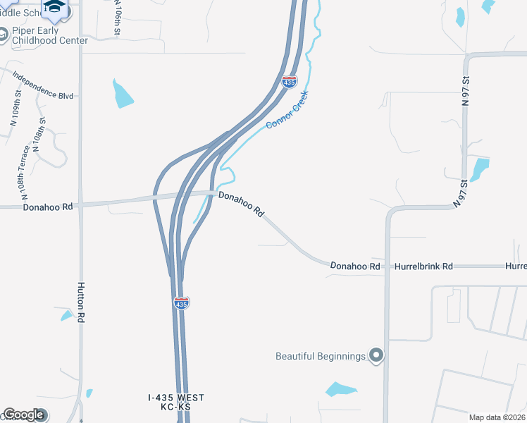 map of restaurants, bars, coffee shops, grocery stores, and more near 9800-9802 Donahoo Road in Kansas City