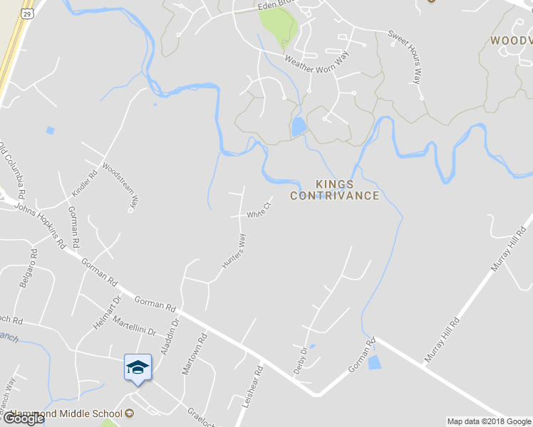 map of restaurants, bars, coffee shops, grocery stores, and more near 10416 White Court in Laurel