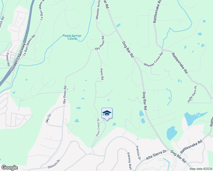 map of restaurants, bars, coffee shops, grocery stores, and more near 14473 Penn Road in Grass Valley