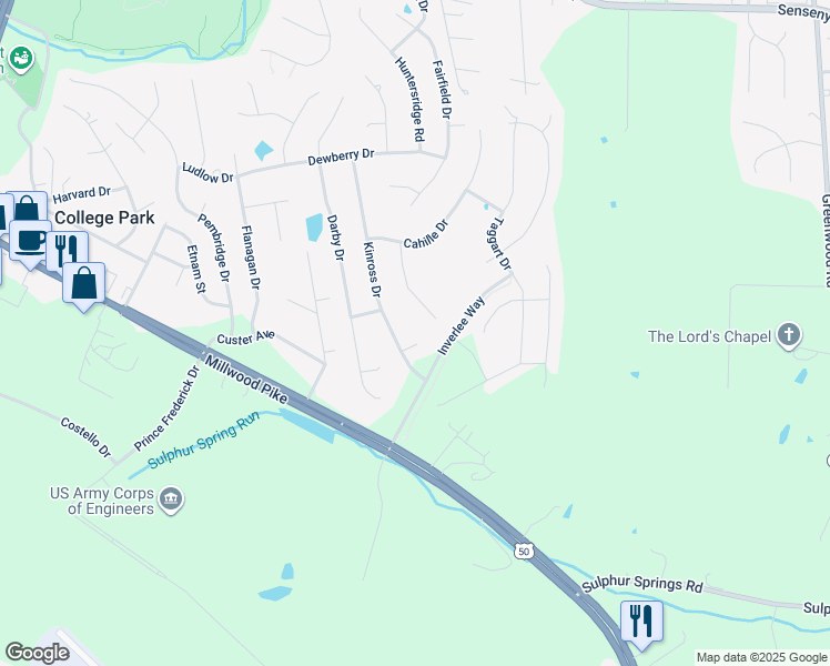map of restaurants, bars, coffee shops, grocery stores, and more near 103 Duner Court in Winchester