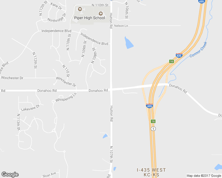 map of restaurants, bars, coffee shops, grocery stores, and more near Donahoo Rd & Hutton Rd in Kansas City