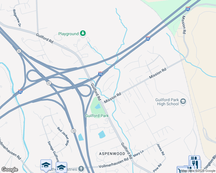 map of restaurants, bars, coffee shops, grocery stores, and more near 8941 12 Sons Court in Jessup