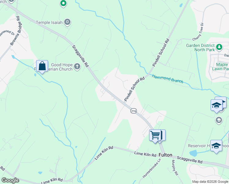 map of restaurants, bars, coffee shops, grocery stores, and more near 12026 Scaggsville Road in Fulton