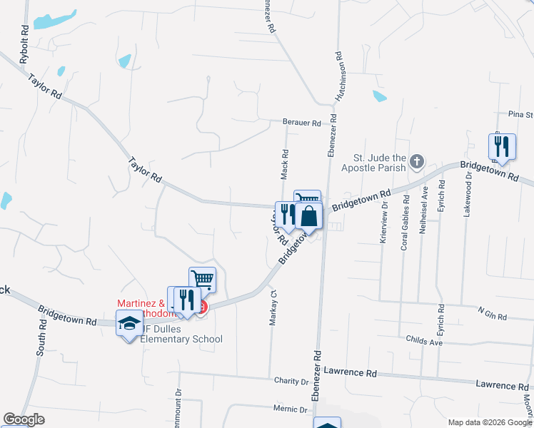 map of restaurants, bars, coffee shops, grocery stores, and more near 6191 Taylor Road in Cincinnati
