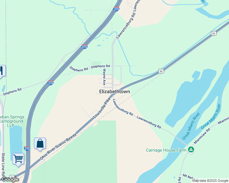 map of restaurants, bars, coffee shops, grocery stores, and more near in Elizabethtown