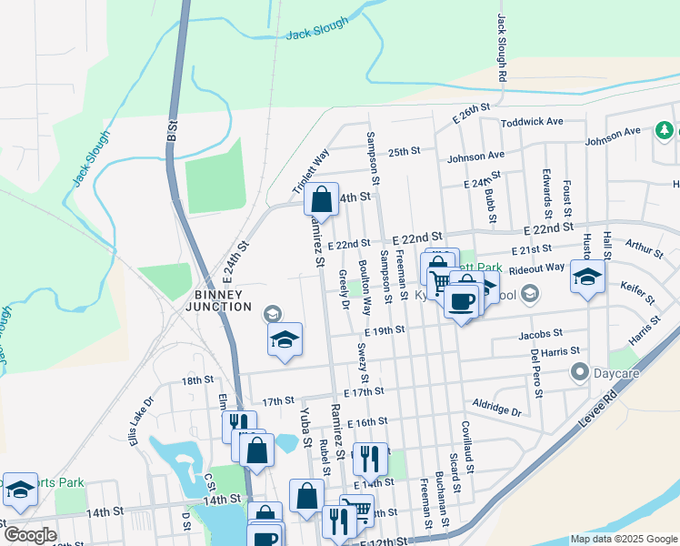 map of restaurants, bars, coffee shops, grocery stores, and more near 2118 Boulton Way in Marysville